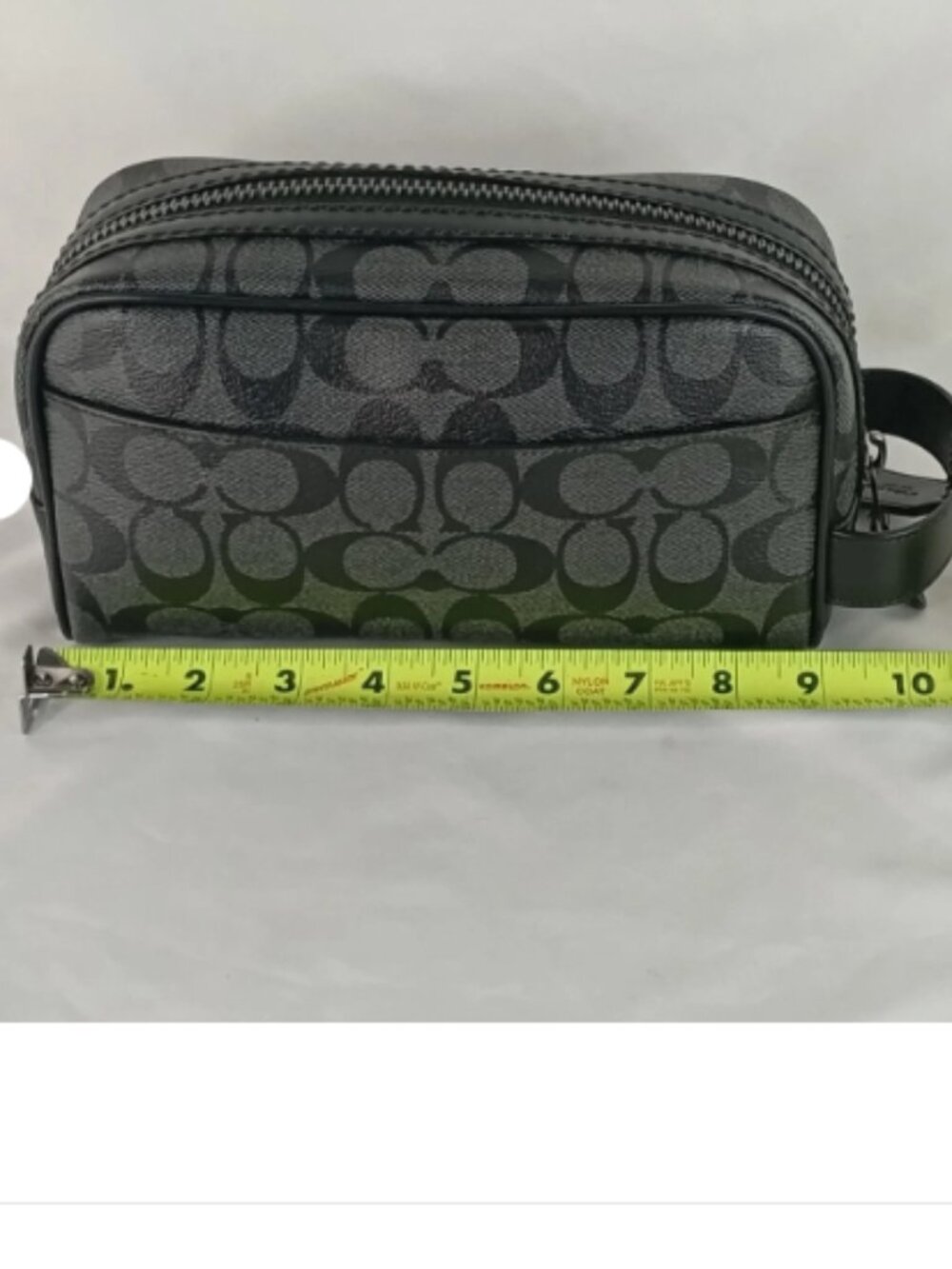 Pre-Owned Coach Signature Canvas Small Travel Kit Toiletry Bag Charcoal Black - Picture 14 of 14